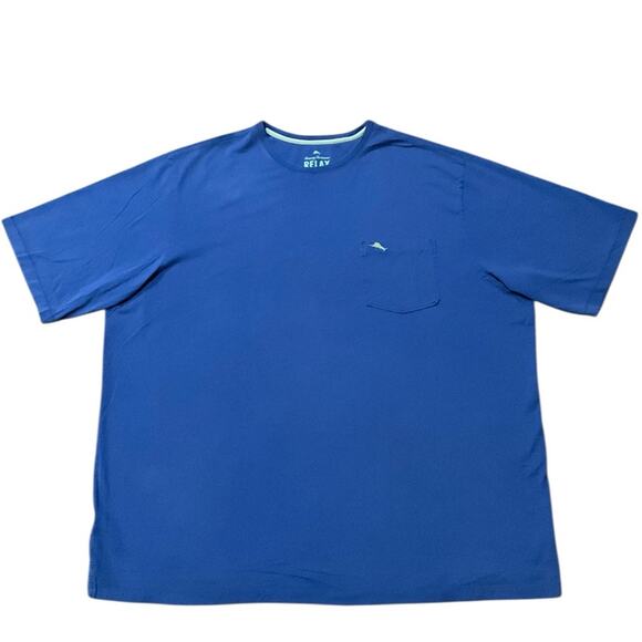 Tommy Bahama Men's Blue Short Sleeve Pocket Tee 100% Cotton Size 3XT - Picture 1 of 7